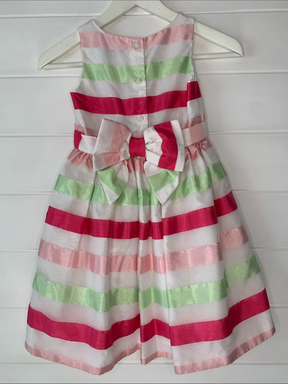 Gymboree Sleeveless Striped Party Dress - Hot Pink, Light Pink, Lime & White